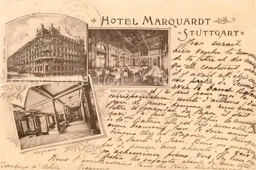 AK / Ansichtskarte Stuttgart Hotel Marquardt Vestibuel Stuttgart