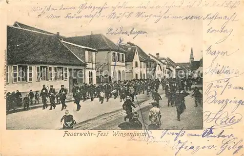 AK / Ansichtskarte Winzenheim_Wintzenheim_Elsass Feuerwehr Fest 