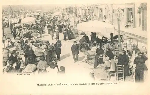 AK / Ansichtskarte Marseille_Bouches du Rhone Le Grand Marche du Cours Jullien Marseille