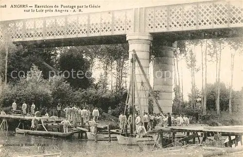 AK / Ansichtskarte Angers Exercises de Pontage par la Genie sur le Loir Angers