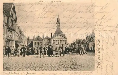 AK / Ansichtskarte Peronne_Somme Marktplatz Peronne Somme