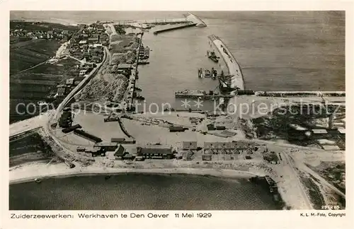 AK / Ansichtskarte Den_Oever Zuiderzeewerken Werkhaven te Den Oever Mai 1929 Den_Oever