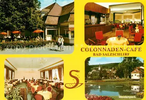 AK / Ansichtskarte Bad_Salzschlirf Colonnaden Cafe Weidenpark Bad_Salzschlirf