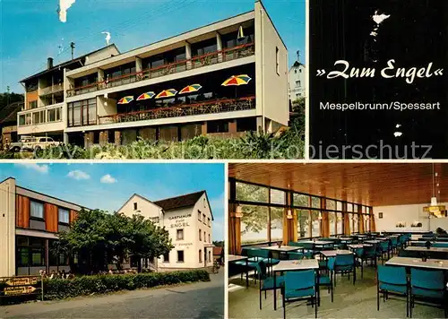 AK / Ansichtskarte Mespelbrunn Hotel Pension Cafe Engel Speisesaal Mespelbrunn