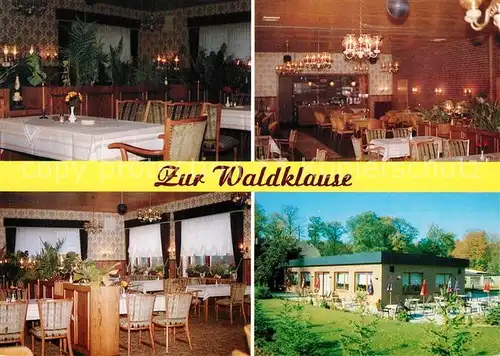 AK / Ansichtskarte Winsen_Neumuenster Restaurant Zur Waldklause Gastraeume Winsen_Neumuenster