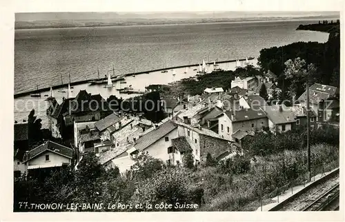 AK / Ansichtskarte Thonon les Bains Le Port et la cote Suisse Thonon les Bains