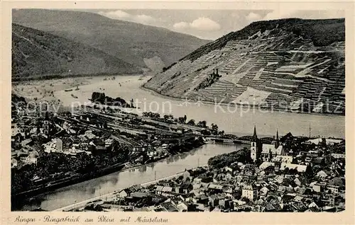 AK / Ansichtskarte Bingerbrueck_Rhein mit Maeuseturm Bingerbrueck Rhein