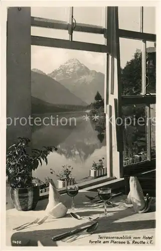 AK / Ansichtskarte Reutte_Tirol Terrassenblick vom Hotel Forelle am Plansee Reutte Tirol