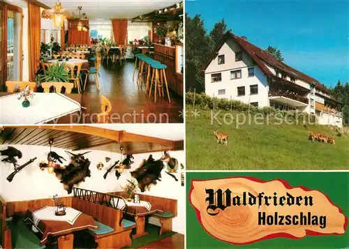 AK / Ansichtskarte Holzschlag_Bonndorf Pension Waldfrieden mit Gaestehaus Gaststube Bar Holzschlag_Bonndorf