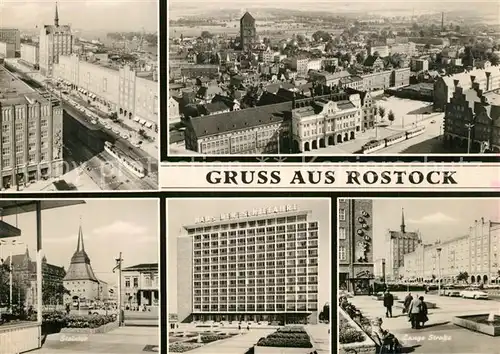 AK / Ansichtskarte Rostock_Mecklenburg Vorpommern Panorama Steintor Lange Strasse Haus der Schiffahrt Rostock