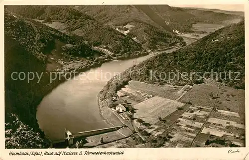 AK / Ansichtskarte Heimbach_Eifel Fliegeraufnahme Stausee Kermeterhochwald Heimbach Eifel