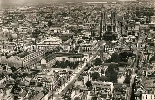 AK / Ansichtskarte Reims_Champagne_Ardenne Vue aerienne Rue Libergier vers la Cathedrale Reims_Champagne_Ardenne