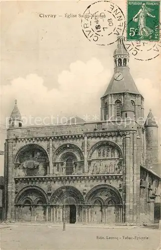 AK / Ansichtskarte Civray_Vienne Eglise Saint Nicolas Civray Vienne