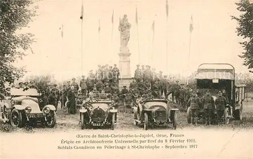 AK / Ansichtskarte Saint Christophe le Jajolet Pilgerfahrt kanadischer Soldaten Februar1912   September 1917 Saint Christophe le Jajolet