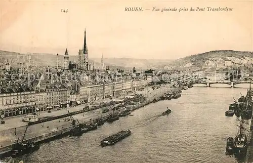 AK / Ansichtskarte Rouen Vue generale prise du Pont Transbordeur Rouen