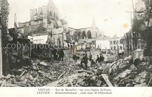 AK / Ansichtskarte Louvain_Flandre Rue de Bruxelles vue vers leglise St Pierre Louvain_Flandre