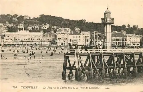 AK / Ansichtskarte Trouville sur Mer Plage Casino Jetee de Deauville Trouville sur Mer