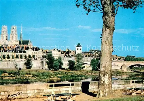 AK / Ansichtskarte Orleans_Loiret La Cathedrale et la Loire Orleans_Loiret