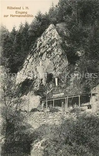 AK / Ansichtskarte Ruebeland_Harz Eingang zur Hermannshoehle Ruebeland_Harz