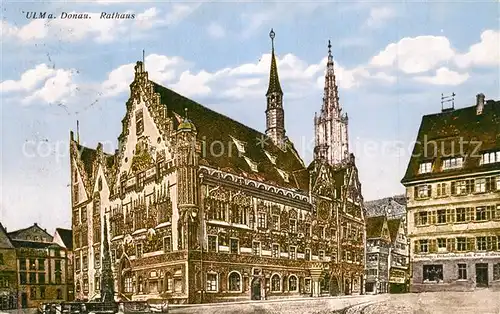 AK / Ansichtskarte Ulm_Donau Rathaus Brunnen Altstadt Ulm_Donau