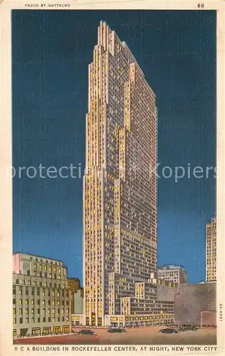 AK / Ansichtskarte New_York_City RCA Building in Rockefeller Center Skyscraper Illustration New_York_City