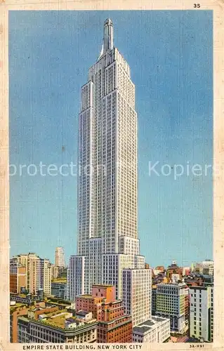 AK / Ansichtskarte New_York_City Empire State Building Skyscraper Illustration New_York_City