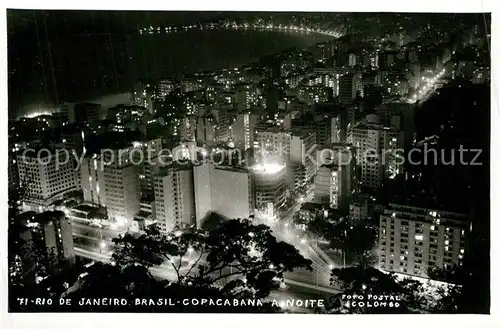 AK / Ansichtskarte Rio_de_Janeiro Copacabana a noite Rio_de_Janeiro