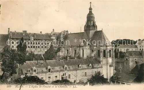 AK / Ansichtskarte Blois_Loir_et_Cher Eglise St Vincent et Chateau Blois_Loir_et_Cher