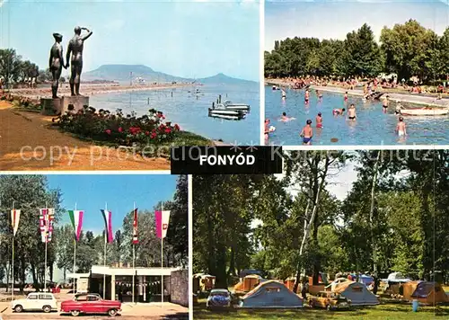 AK / Ansichtskarte Fonyod Statuen Denkmal Badestrand Campingplatz Fonyod