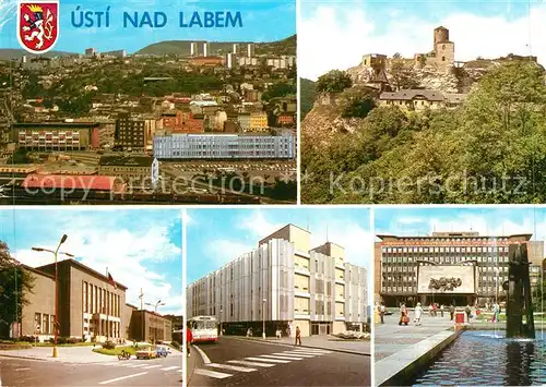 AK / Ansichtskarte Usti_nad_Labem Celkovy pohled od Vetruse Hrad Strekov Kulturni dum Obchodni dum Labe KNV Usti_nad_Labem