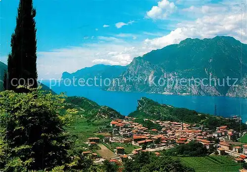 AK / Ansichtskarte Nago_Lago_di_Garda Panorama Gardasee Alpen Nago_Lago_di_Garda