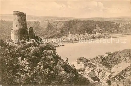 AK / Ansichtskarte St_Goar Panorama Blick ins Rheintal mit Burg Katz St_Goar