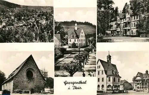 AK / Ansichtskarte Georgenthal_Gotha FDGB Heim Kurhaus Hotel Deutscher Hof Kornhaus Georgenthal Gotha