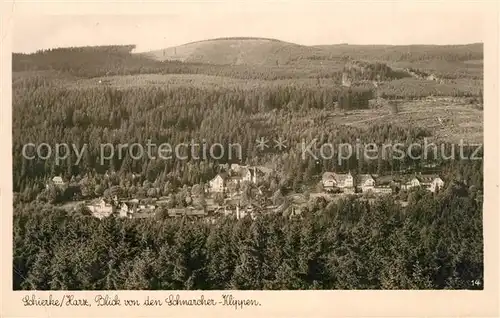 AK / Ansichtskarte Schierke_Harz Panorama Blick von den Schnarcher Klippen Schierke Harz