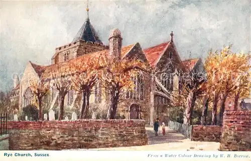 AK / Ansichtskarte Rye_East_Sussex Church Drawing Kuenstlerkarte Rye_East_Sussex