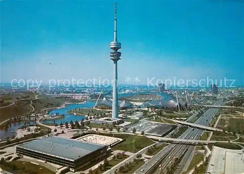 AK / Ansichtskarte Muenchen Olympiapark Olympiastadion Olympiaturm Muenchen