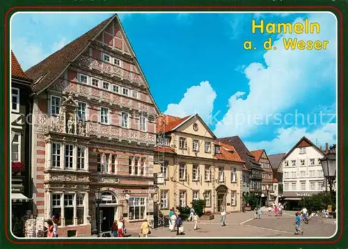 AK / Ansichtskarte Hameln_Weser Rattenfaengerstadt Pferdemarkt Altstadt Historische Haeuser Hameln Weser