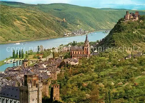 AK / Ansichtskarte Oberwesel_Rhein Panorama mit Schoenburg Oberwesel Rhein