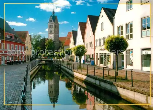 AK / Ansichtskarte Memmingen Stadtbach mit Blick zur Unser Frauen Kirche Memmingen