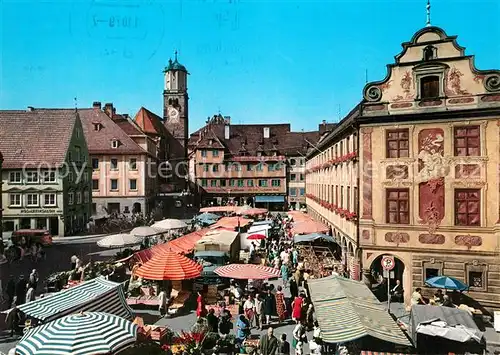 AK / Ansichtskarte Memmingen Marktplatz und St Martinskirche Memmingen