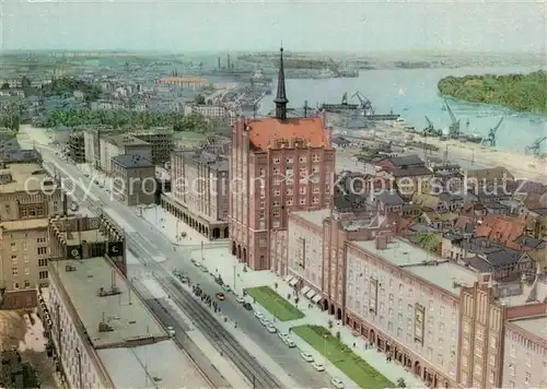 AK / Ansichtskarte Rostock_Mecklenburg Vorpommern Lange Strasse Hafen Rostock