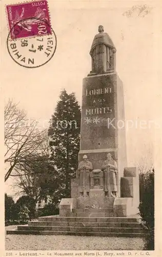 AK / Ansichtskarte Lorient_Morbihan_Bretagne Le Monument aux Morts Lorient_Morbihan_Bretagne