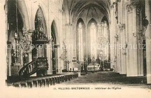 AK / Ansichtskarte Villers Bretonneux Interieur de l eglise Villers Bretonneux