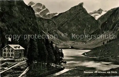 AK / Ansichtskarte Seealpsee mit Altmann und Saentis Seealpsee