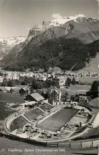 AK / Ansichtskarte Engelberg_OW Alpines Schwimmbad mit Titlis Engelberg OW