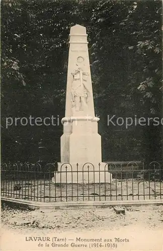 AK / Ansichtskarte Lavaur_Tarn Monument aux Morts de la Grande Guerre Lavaur Tarn