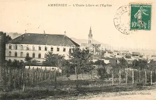 AK / Ansichtskarte Amberieu en Bugey Ecole Libre Eglise Amberieu en Bugey