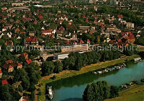 AK / Ansichtskarte Nienburg_Weser Fliegeraufnahme Nienburg Weser