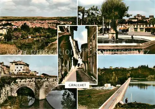 AK / Ansichtskarte Graulhet Vue generale Place du Jourdain Rue Panesac Le Pont Vieux Barrage Maurice Degove Graulhet