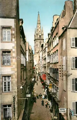 AK / Ansichtskarte Saint Malo_Ille et Vilaine_Bretagne Grande Rue Clocher de la Cathedrale Saint Malo_Ille et Vilaine